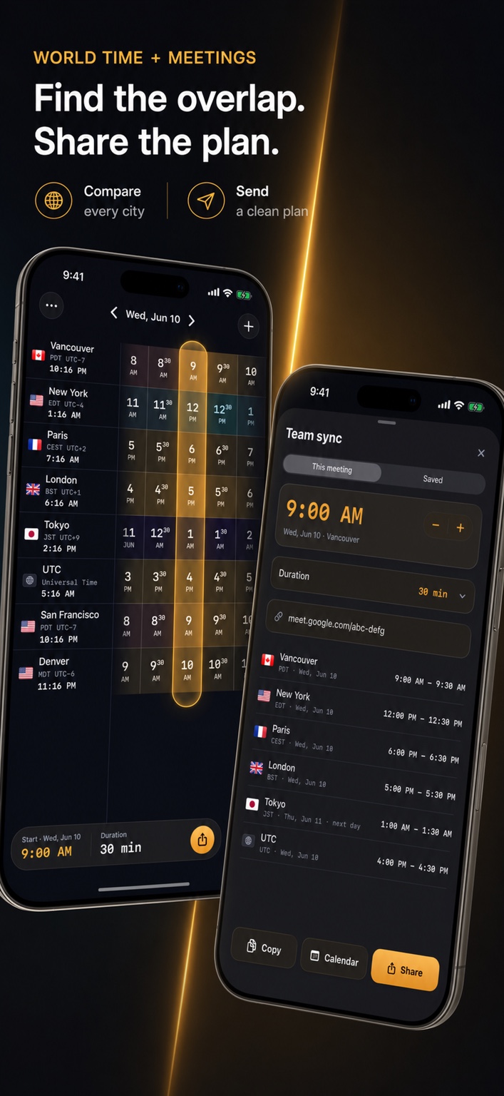 Meeting planner and team day preview on iPhone
